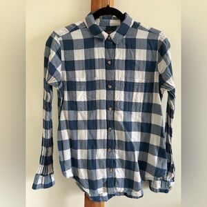 Abercrombie & Fitch Navy and Cream Checkered Shirt